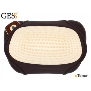 Массажная подушка Utenon, коричневая, 4 массажных ролика, акупунктурная накидка, прогрев,