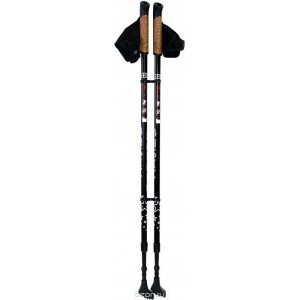 Палки для скандинавской ходьбы Gess Basic Walker, телескопические, 2 секции, цвет: черный, длина 80-135 см, 2 шт